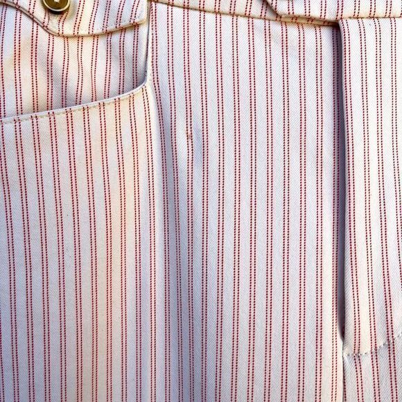 ANTHRO | Essential Slim Pinstripe Pants (White/Red Size 6) - Picture 8 of 8